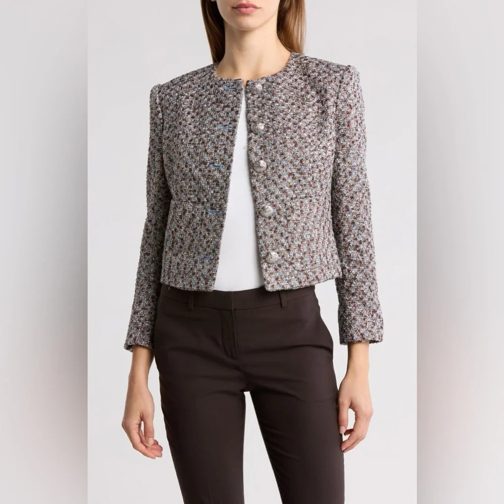 NWT $598 Veronica Beard Nathan Shimmer Tweed Jacket - Picture 1 of 7